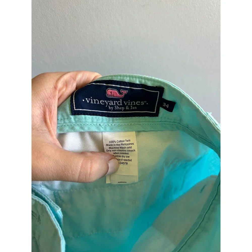 Vineyard Vines Mens 34 Breaker Shorts 9 Inch Cotton Twill Aqua Blue Turquoise